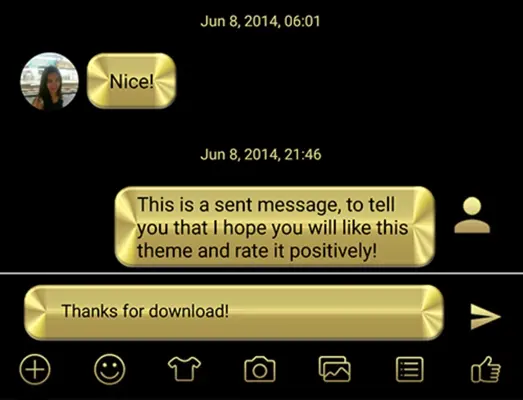 SMS Messages Metallic Gold android App screenshot 2