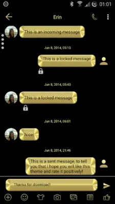 SMS Messages Metallic Gold android App screenshot 6